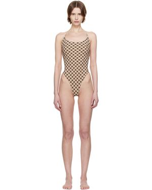 MISBHV Maillot De Bain Une Pièce À Monogrammes - Noir