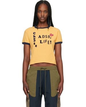 ANDERSSON BELL 'Adsb' Flocking Baby Ringer T-Shirt - Orange