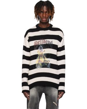 we11done Punk Teddy Striped Jumper - Black