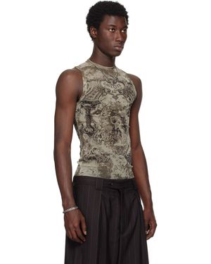 Jean Paul Gaultier Twisted Double Layered Tank Top in Black for