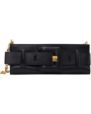 Balmain Anthem Smooth Leather Clutch - Black
