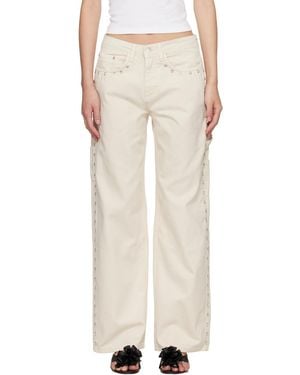 Sandy Liang Off- Dixie Cargo Trousers - Natural
