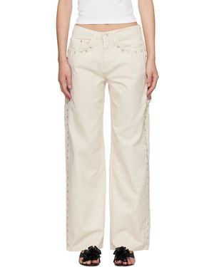 Sandy Liang Pantalon Cargo Dixie Blanc Cassé - Neutre