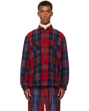 Sacai Ssense Exclusive Plaid Shirt - Red