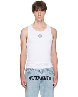 Vetements Biker Cross Logo Tank Top - White