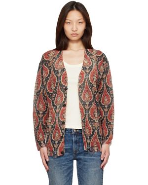 R13 Cardigan Boyfriend Multicolore À Motif Imprimé - Marron
