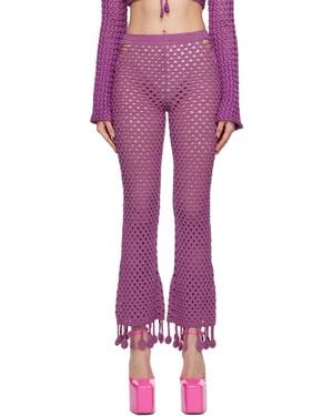 Moschino Crocheted Casual Pants - Purple