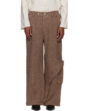 NULLUS Draped Slide Cargo Pants - Brown
