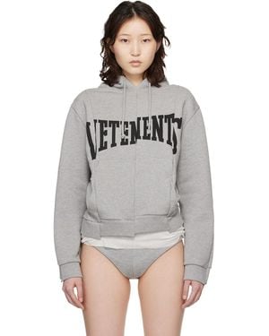 Vetements Cut Up Logo Fitted Hoodie - Black