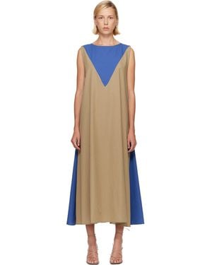 Baserange Khaki & Tres Maxi Dress - Blue