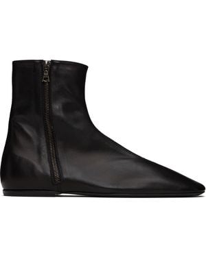 Dries Van Noten Leather Sock Boots - Black