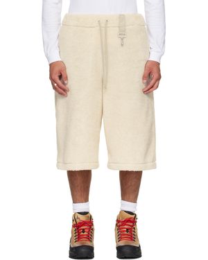 Reese Cooper Sherpa Fleece Wide Leg Shorts - Natural