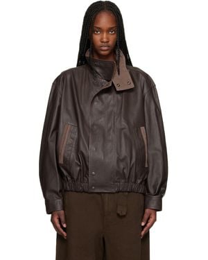 Lemaire Soft Blouson Leather Jacket - Black
