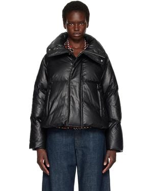 MM6 by Maison Margiela Padded Faux-Leather Down Jacket - Black