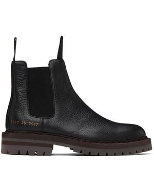 Common Projects Black Leather Chelsea Boots