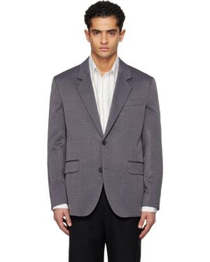 HUGO Checked Modern-Fit Blazer - Grey