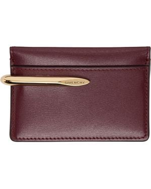 Givenchy Burgundy Pinch Card Holder - Purple