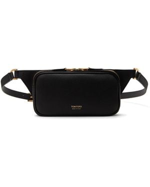 Tom Ford ブラック レザー ジップポーチ