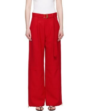 Ami Paris Wool Cargo Pants - Red