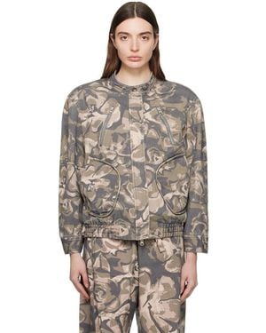 OPEN YY Camouflage Bomber Jacket - Green