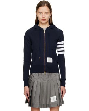 Thom Browne Thom E ネイビー 4-bar フーディ - ブルー