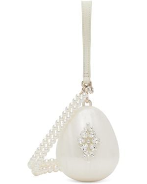Simone Rocha オフホワイト マイクロ Embellished Pearl Egg バッグ