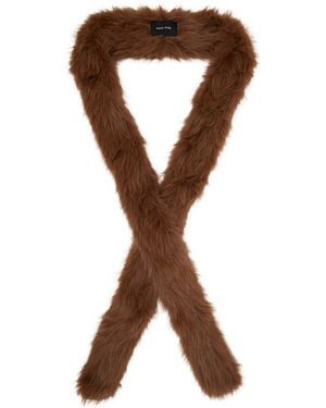 Simone Rocha Skinny Faux Fur Scarf - Brown