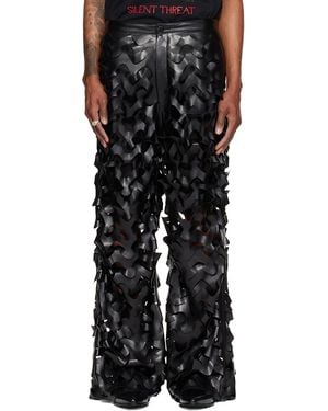 Lu'u Dan Laser Cut Faux-Leather Trousers - Black