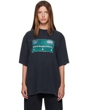 Alexander Wang Street Sign Graphic Short Sleeve T-Shirt - Blue