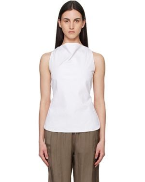 Rohe Open Back Crushed Cotton Top - White