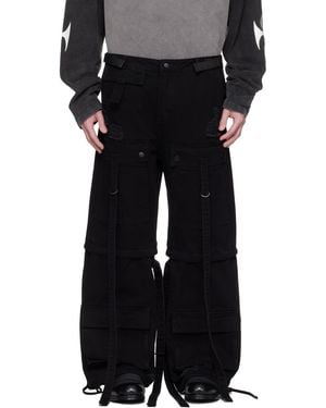 Kusikohc Straps Cargo Trousers - Black