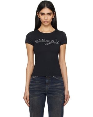 Marc Jacobs ブラック チャーム ロゴ シュランケン Tシャツ