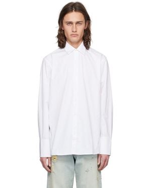 424 Chemise Blanche À Logo Brodé