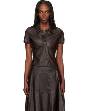 Our Legacy Piquet Leather Blouse - Black