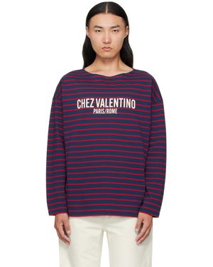 Valentino 'Chez Print Long-Sleeved Cotton T-Shirt - Purple