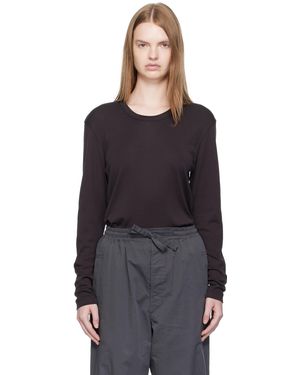 Lemaire ブラック リブ 長袖Tシャツ