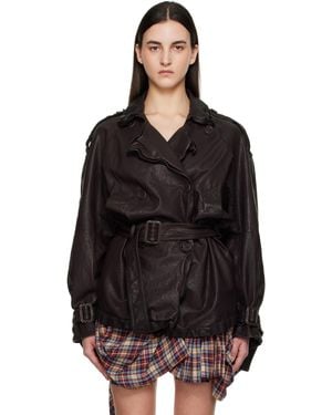 Acne Studios Belted Leather Jacket - Black