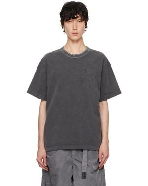 Sacai グレー ガーメントダイ コットンジャージ Tシャツ