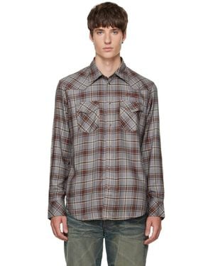 Acne Studios Flannel Check Button-Up Shirt - Gray