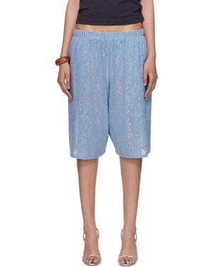 Conner Ives Ssense Exclusive Lace Basketball Shorts - Blue