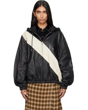 Wales Bonner Vista Anorak Leather Jacket - Black