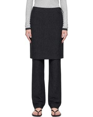 St. Agni Wool Skirt Trousers - Black