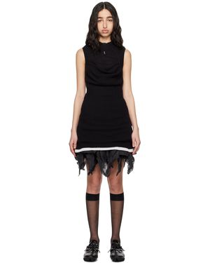 Kiko Kostadinov Vecto Knit Tunic Minidress - Black