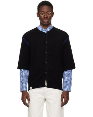 Adererror Pleated Cardigan - Black