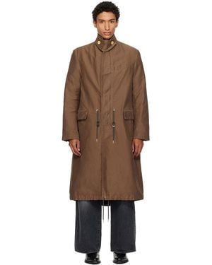 Sacai Sueded Cotton Coat - Brown