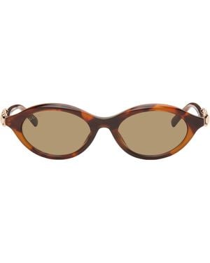 Gucci Oval-Frame Sunglasses - Brown