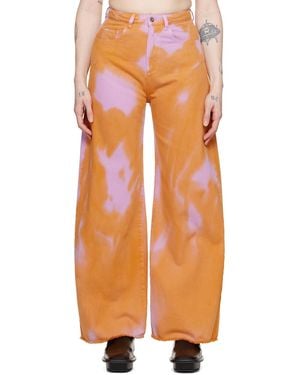 Marques'Almeida Marques Almeida Orange & Pink Tie-dye Boyfriend Jeans