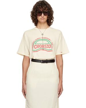 Willy Chavarria Off- 'Chorizo' Easy T-Shirt - Natural