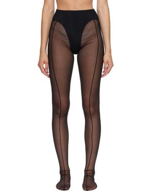 Mugler Re/Edit Pantyhose Tights - Black