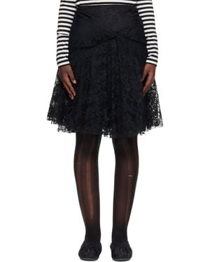 Junya Watanabe Nylon Raschel Lace Midi Skirt - Black